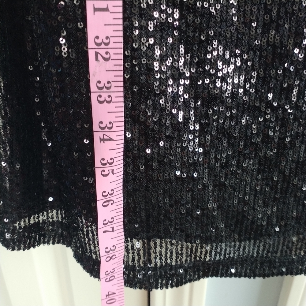 R&M Richards Black Sequins Mesh Dress Special Occasions 14 - Picture 7 of 14